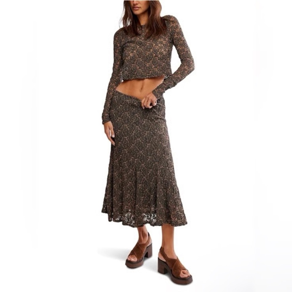 NWOT Free People Long Sleeve Layla Skirt Set